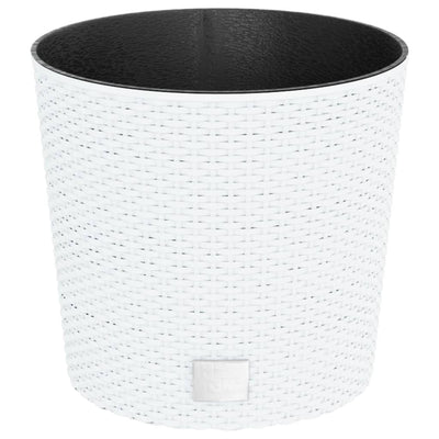 Vidaxl plantenbak met uitneembare bak rattan-look 15 15,3 l pp wit