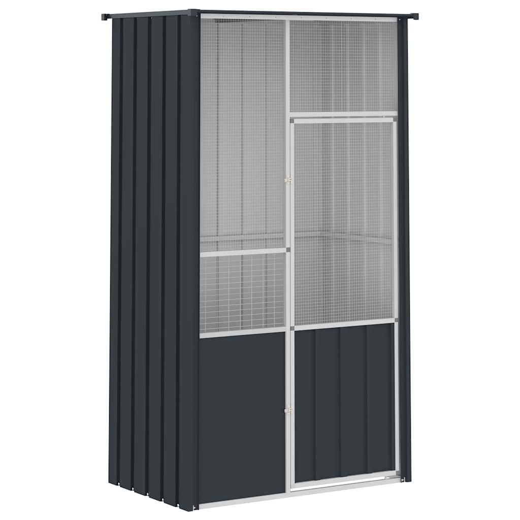 Vidaxl vogelkooi 115x78x200 cm gegalvaniseerd staal antracietkleur