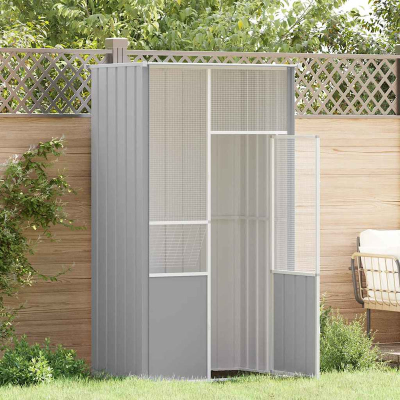 Vidaxl vogelkooi 115x78x200 cm gegalvaniseerd staal grijs