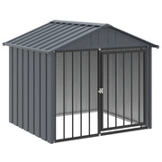 Vidaxl hondenhok met dak 117x103x102 cm gegalvaniseerd staal zwart - afbeelding 2