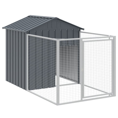 Vidaxl hondenhok met dak 117x201x123 cm gegalvaniseerd staal antraciet