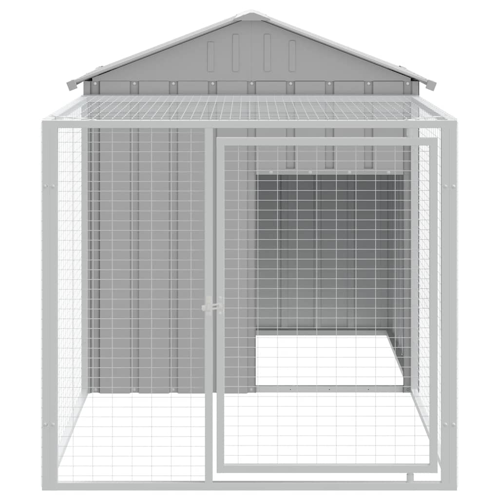 Vidaxl kippenhok met ren lichtgrijs 117x201x123 cm gegalvaniseerd staal