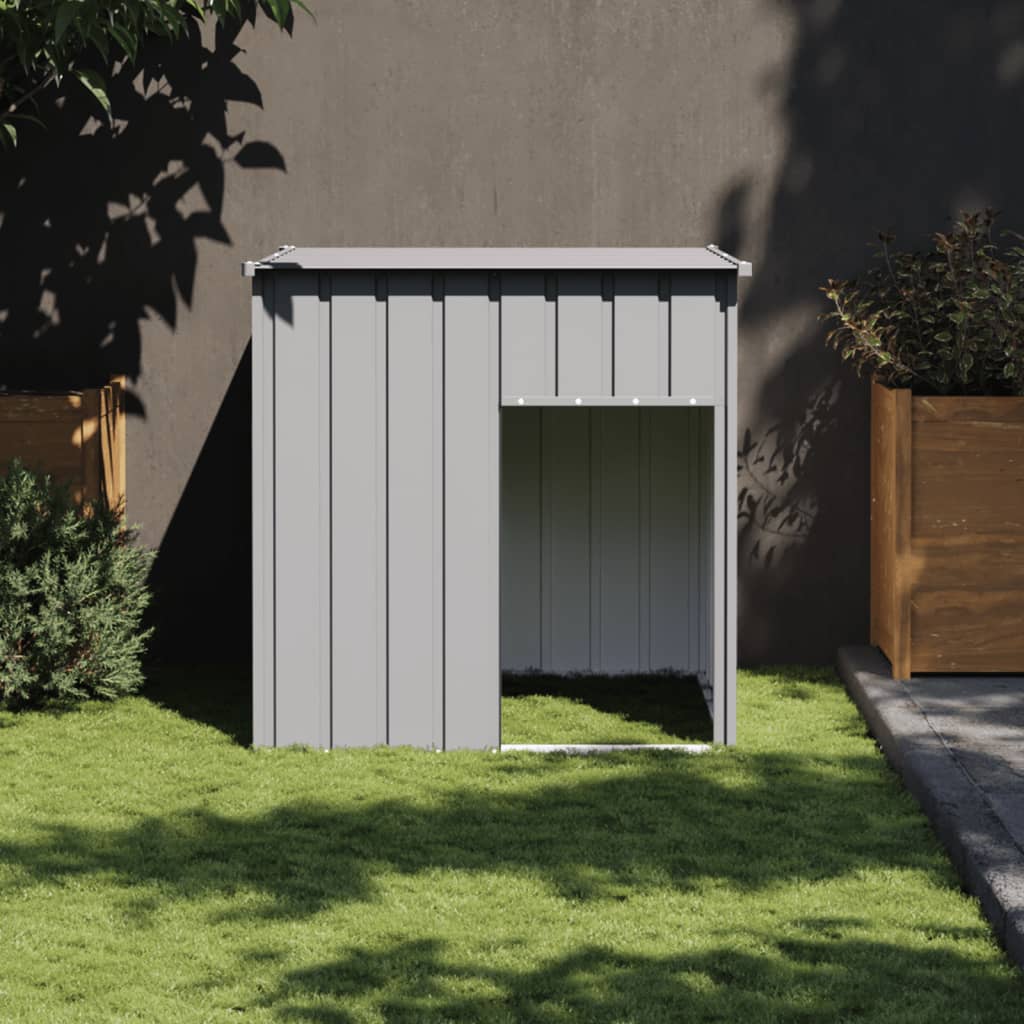 Vidaxl hondenhok met dak lichtgrijs 110x103x109 cm gegalvaniseerd staal