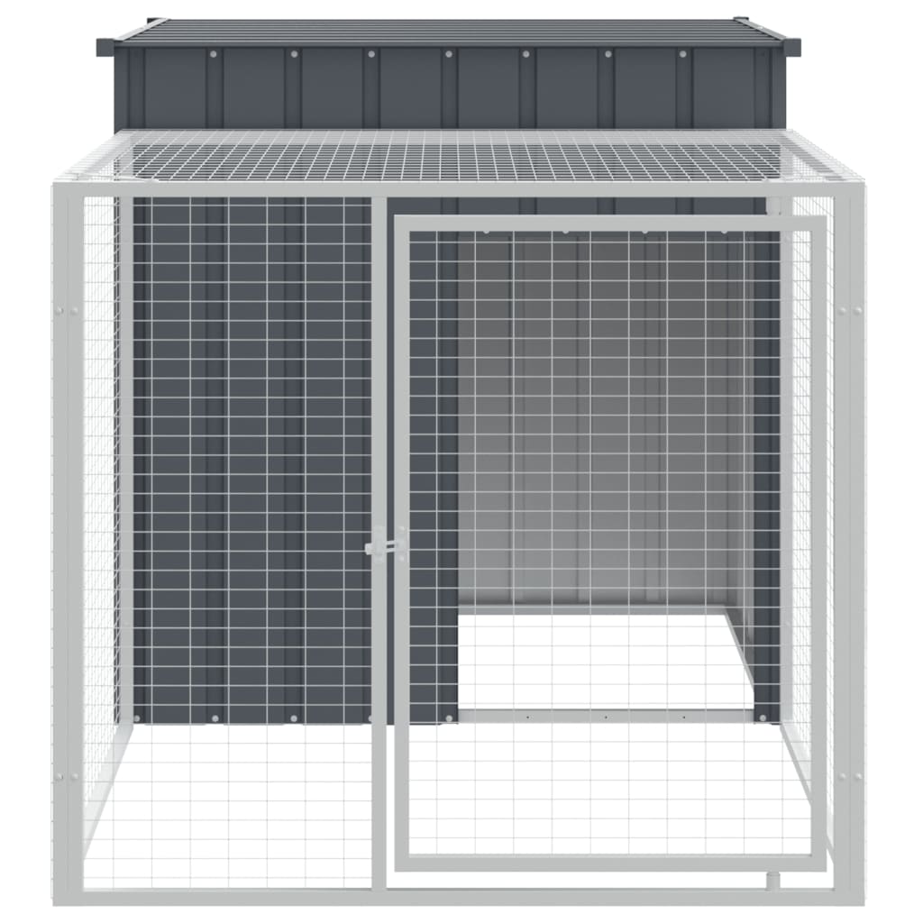 Vidaxl kippenhok met ren antraciet 110x201x110 cm gegalvaniseerd staal
