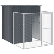 VidaXL Hondenhok met ren 165x251x181 cm gegalvaniseerd staal antraciet - afbeelding 2