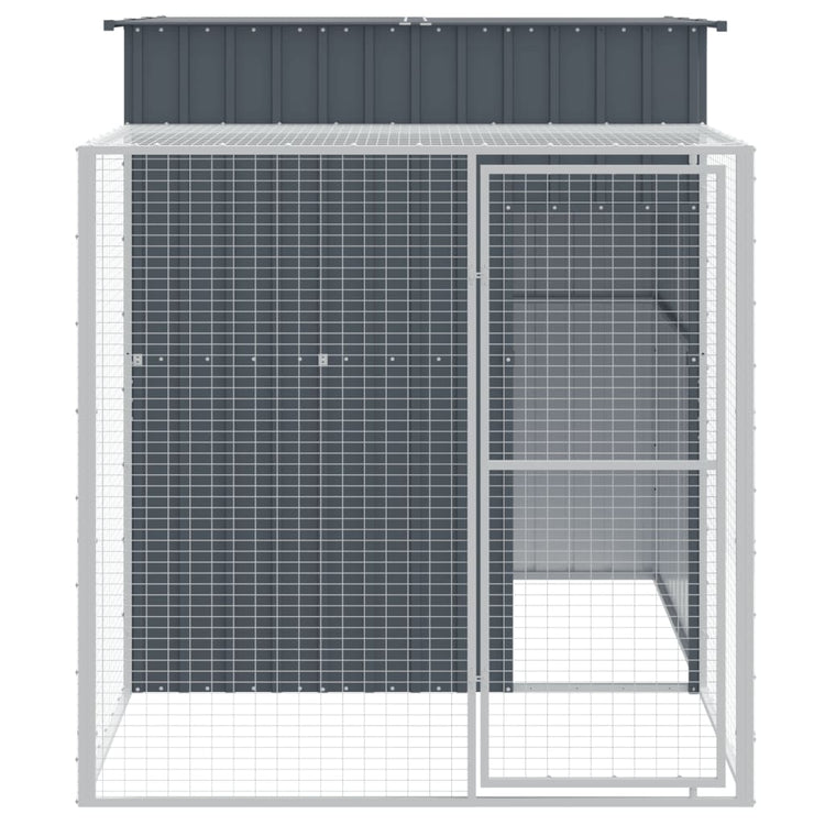 VidaXL Kippenhok met ren 165x251x181 cm gegalvaniseerd staal antraciet