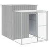 VidaXL Kippenhok met ren 165x251x181 cm gegalvaniseerd staal grijs