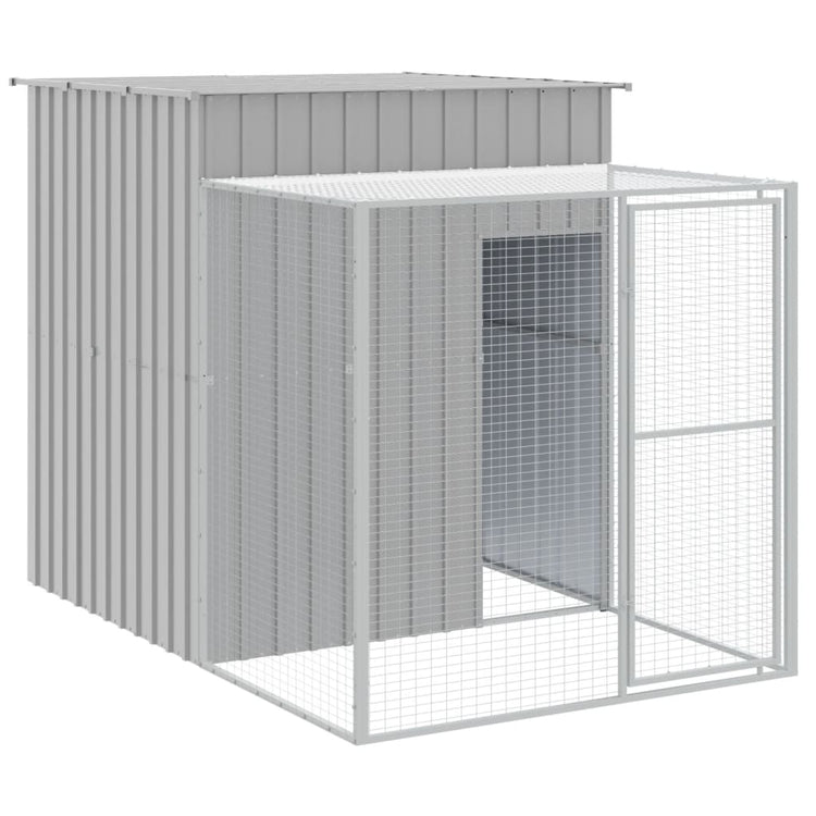 VidaXL Kippenhok met ren 165x251x181 cm gegalvaniseerd staal grijs