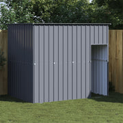 VidaXL Hondenhok met dak 214x153x181 cm gegalvaniseerd staal antraciet - afbeelding 1