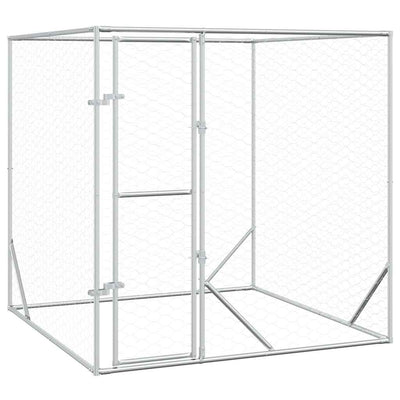 Vidaxl hondenkennel voor buiten 2x2x2 m gegalvaniseerd staal zilver