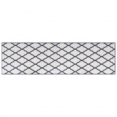 Vidaxl buitenkleed omkeerbaar 80x250 cm marineblauw en wit
