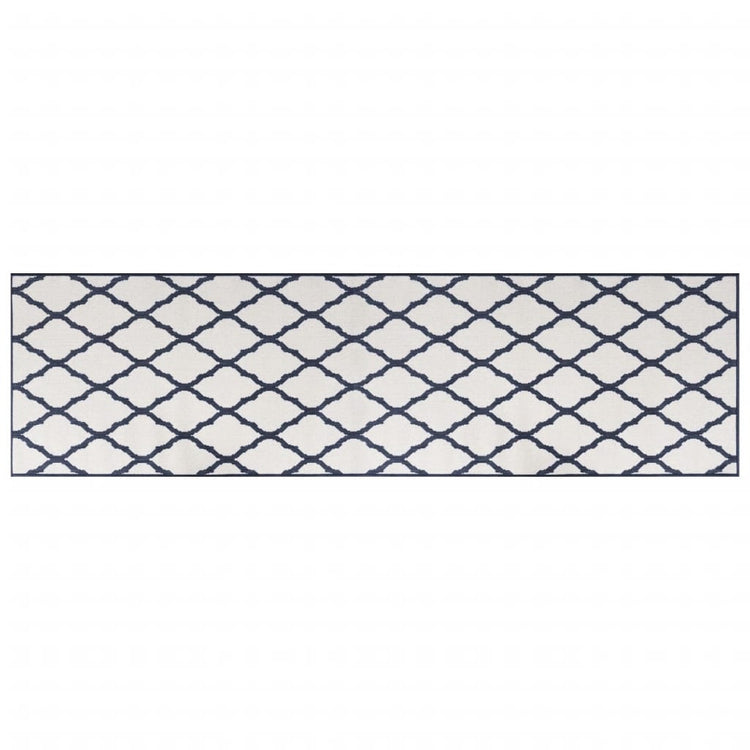 Vidaxl buitenkleed omkeerbaar 80x250 cm marineblauw en wit