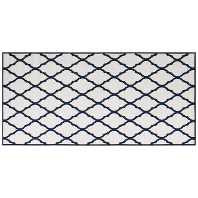 Vidaxl buitenkleed omkeerbaar 100x200 cm marineblauw en wit