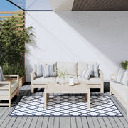 Vidaxl buitenkleed omkeerbaar 100x200 cm marineblauw en wit - afbeelding 1