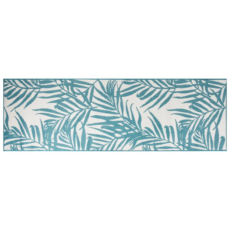 Vidaxl buitenkleed omkeerbaar 80x250 cm aqua en wit