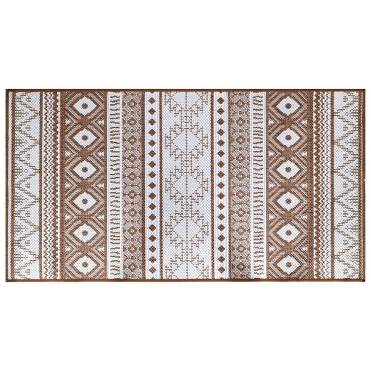 Vidaxl buitenkleed omkeerbaar 80x150 cm bruin en wit