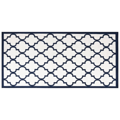 Vidaxl buitenkleed omkeerbaar 80x150 cm marineblauw en wit