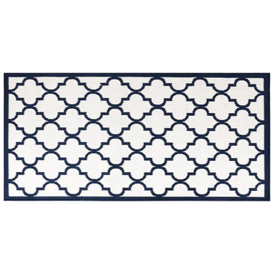 Vidaxl buitenkleed omkeerbaar 100x200 cm marineblauw en wit