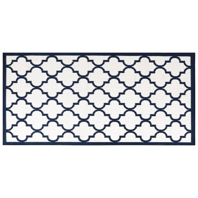 Vidaxl buitenkleed omkeerbaar 100x200 cm marineblauw en wit