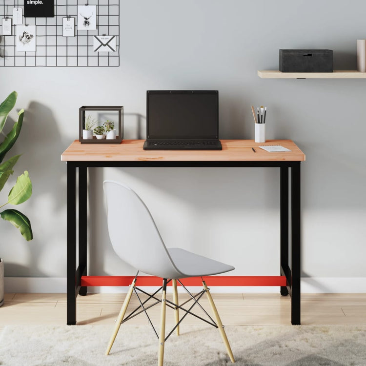 Vidaxl werkbank 115x55x81,5 cm massief beukenhout en metaal