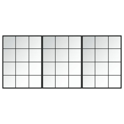 Vidaxl wandspiegels 3 st 80x60 cm metaal zwart