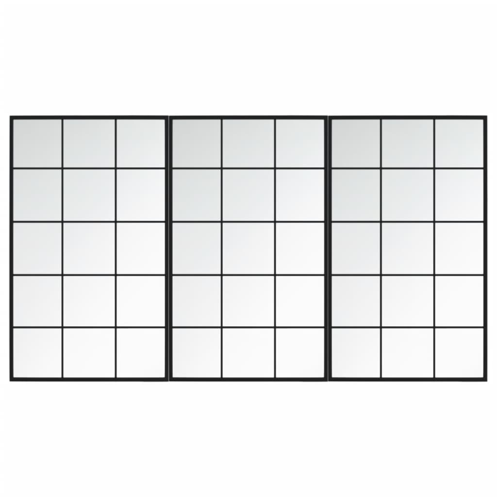 Vidaxl wandspiegels 3 st 100x60 cm metaal zwart