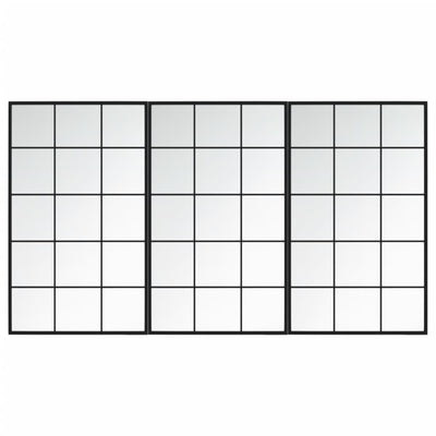 Vidaxl wandspiegels 3 st 100x60 cm metaal zwart