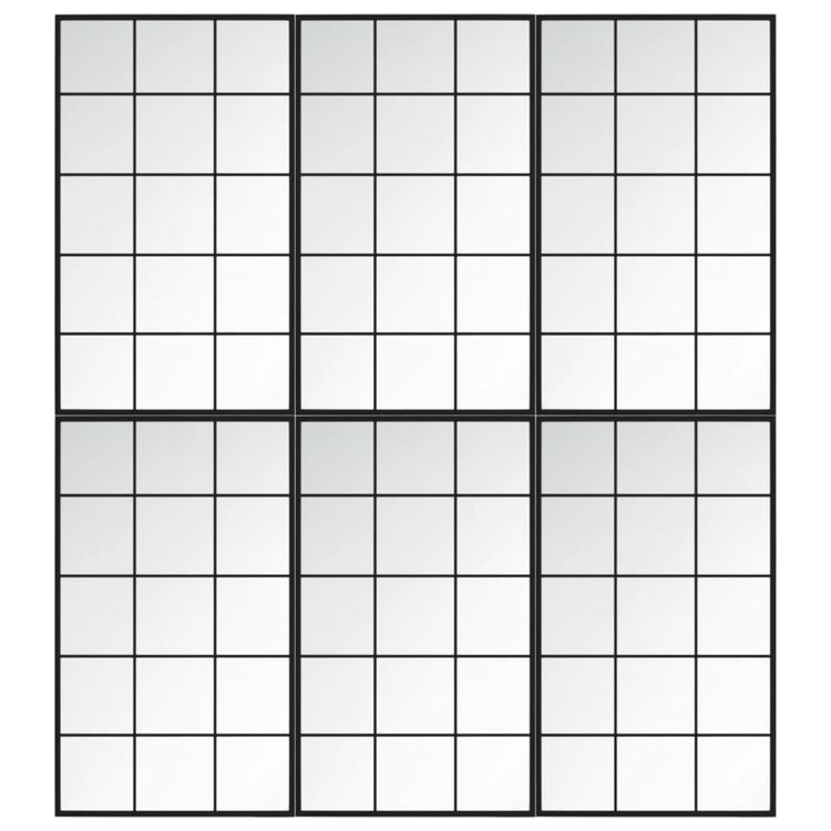 VidaXL Wandspiegels 6 st 100x60 cm metaal zwart