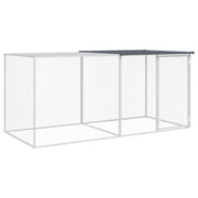 Vidaxl kippenhok met dak antraciet 203x98x90 cm gegalvaniseerd staal - afbeelding 2