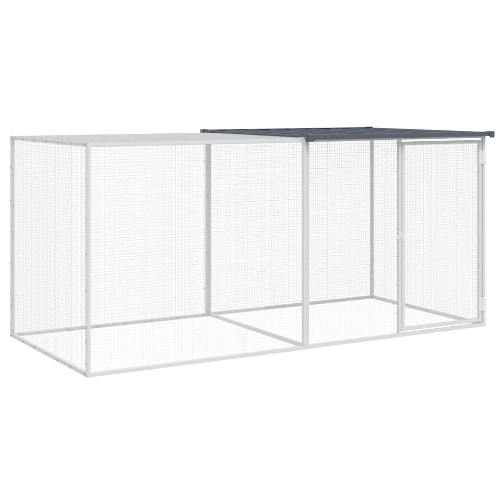Vidaxl kippenhok met dak antraciet 203x98x90 cm gegalvaniseerd staal
