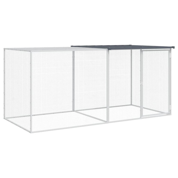 Vidaxl kippenhok met dak antraciet 203x98x90 cm gegalvaniseerd staal