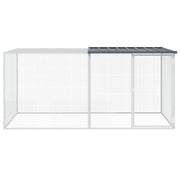 Vidaxl kippenhok met dak antraciet 203x98x90 cm gegalvaniseerd staal - afbeelding 3