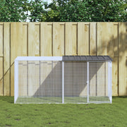 Vidaxl kippenhok met dak antraciet 203x98x90 cm gegalvaniseerd staal - afbeelding 1