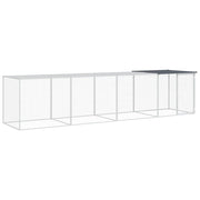 Vidaxl kippenhok met dak 403x98x90 cm gegalvaniseerd staal antraciet - afbeelding 2