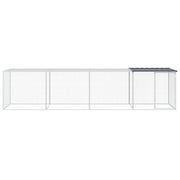 Vidaxl kippenhok met dak 403x98x90 cm gegalvaniseerd staal antraciet - afbeelding 3