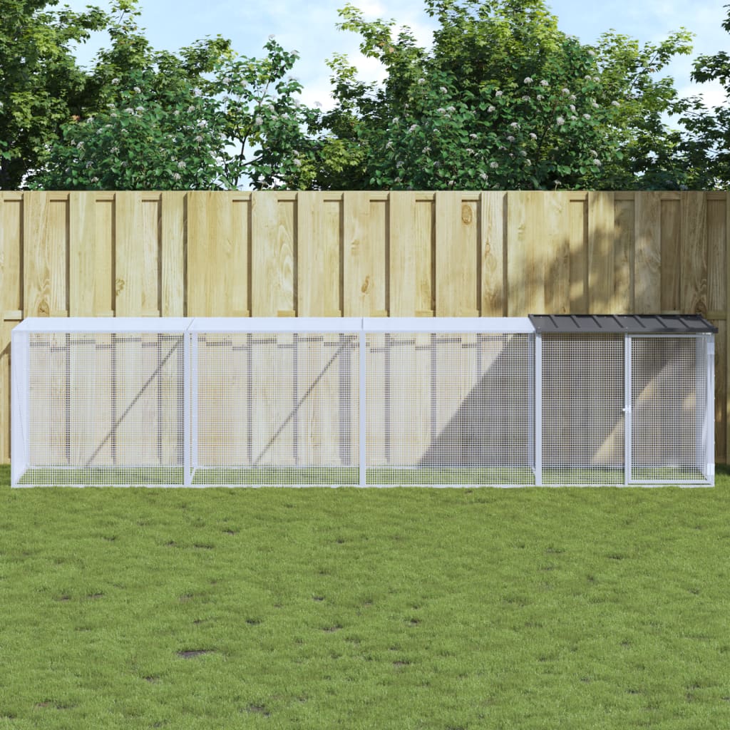 Vidaxl kippenhok met dak 403x98x90 cm gegalvaniseerd staal antraciet