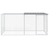 Vidaxl kippenhok met dak 203x98x90 cm gegalvaniseerd staal lichtgrijs