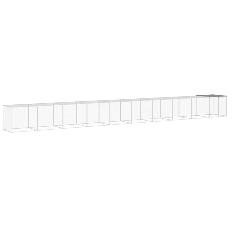 VidaXL Kippenhok met dak 1003x98x90 cm gegalvaniseerd staal lichtgrijs