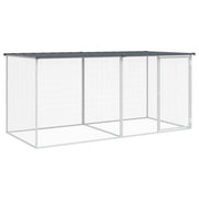 Vidaxl kippenhok met dak antraciet 203x98x90 cm gegalvaniseerd staal - afbeelding 2