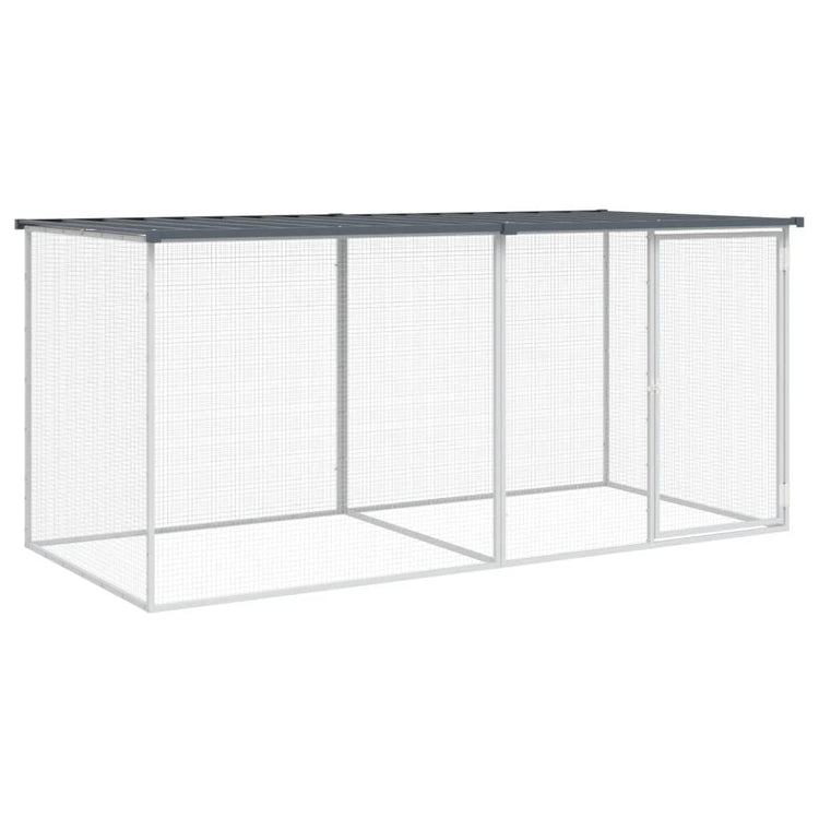 Vidaxl kippenhok met dak antraciet 203x98x90 cm gegalvaniseerd staal