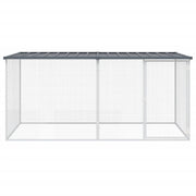 Vidaxl kippenhok met dak antraciet 203x98x90 cm gegalvaniseerd staal - afbeelding 3