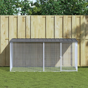 Vidaxl kippenhok met dak antraciet 203x98x90 cm gegalvaniseerd staal - afbeelding 1