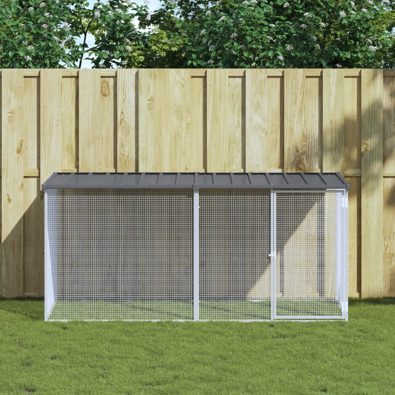 VidaXL Kippenhok met dak 203x98x90 cm gegalvaniseerd staal antraciet