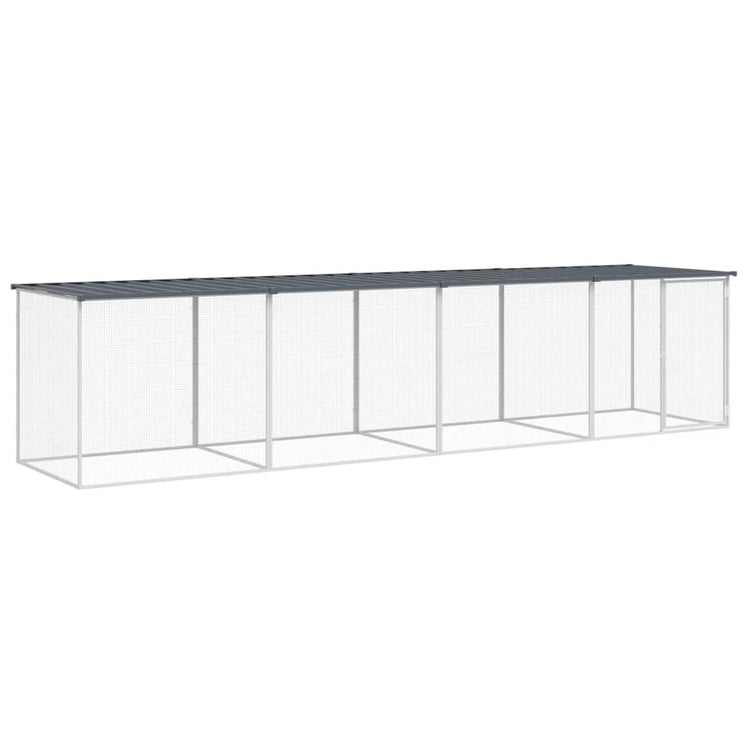 VidaXL Kippenhok met dak 403x98x90 cm gegalvaniseerd staal antraciet