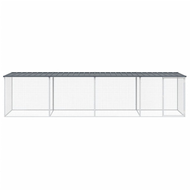 VidaXL Kippenhok met dak 403x98x90 cm gegalvaniseerd staal antraciet