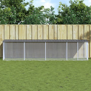 VidaXL Kippenhok met dak 403x98x90 cm gegalvaniseerd staal antraciet - afbeelding 1