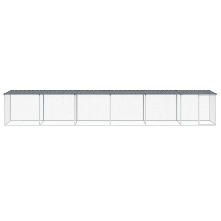 VidaXL Kippenhok met dak 603x98x90 cm gegalvaniseerd staal antraciet