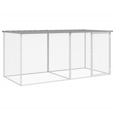 Vidaxl kippenhok met dak lichtgrijs 203x98x90 cm gegalvaniseerd staal
