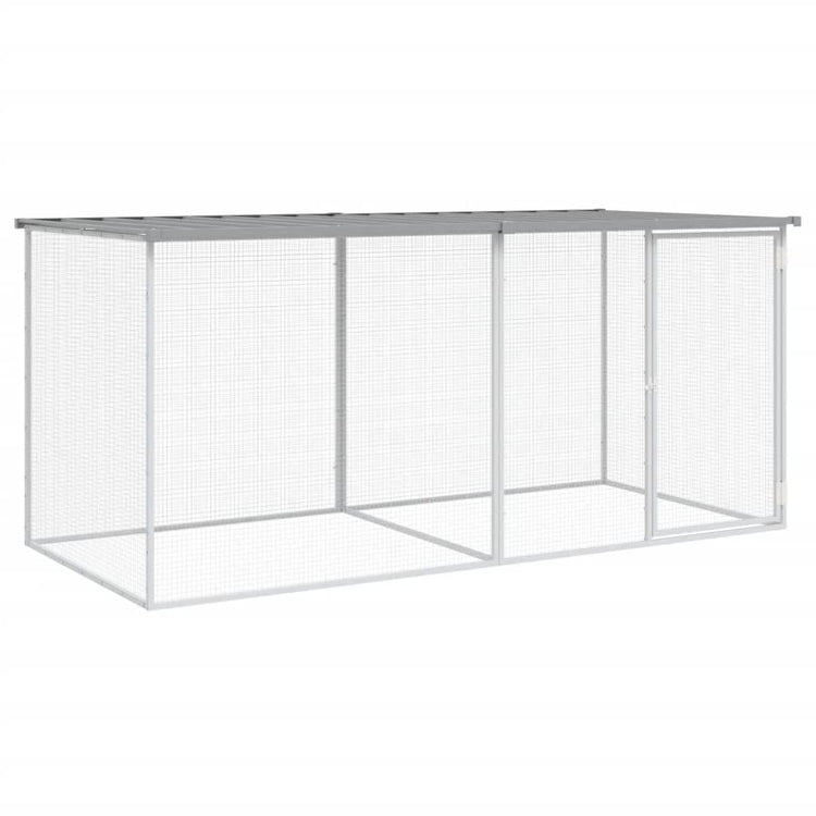 Vidaxl kippenhok met dak lichtgrijs 203x98x90 cm gegalvaniseerd staal