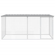 Vidaxl kippenhok met dak lichtgrijs 203x98x90 cm gegalvaniseerd staal - afbeelding 3